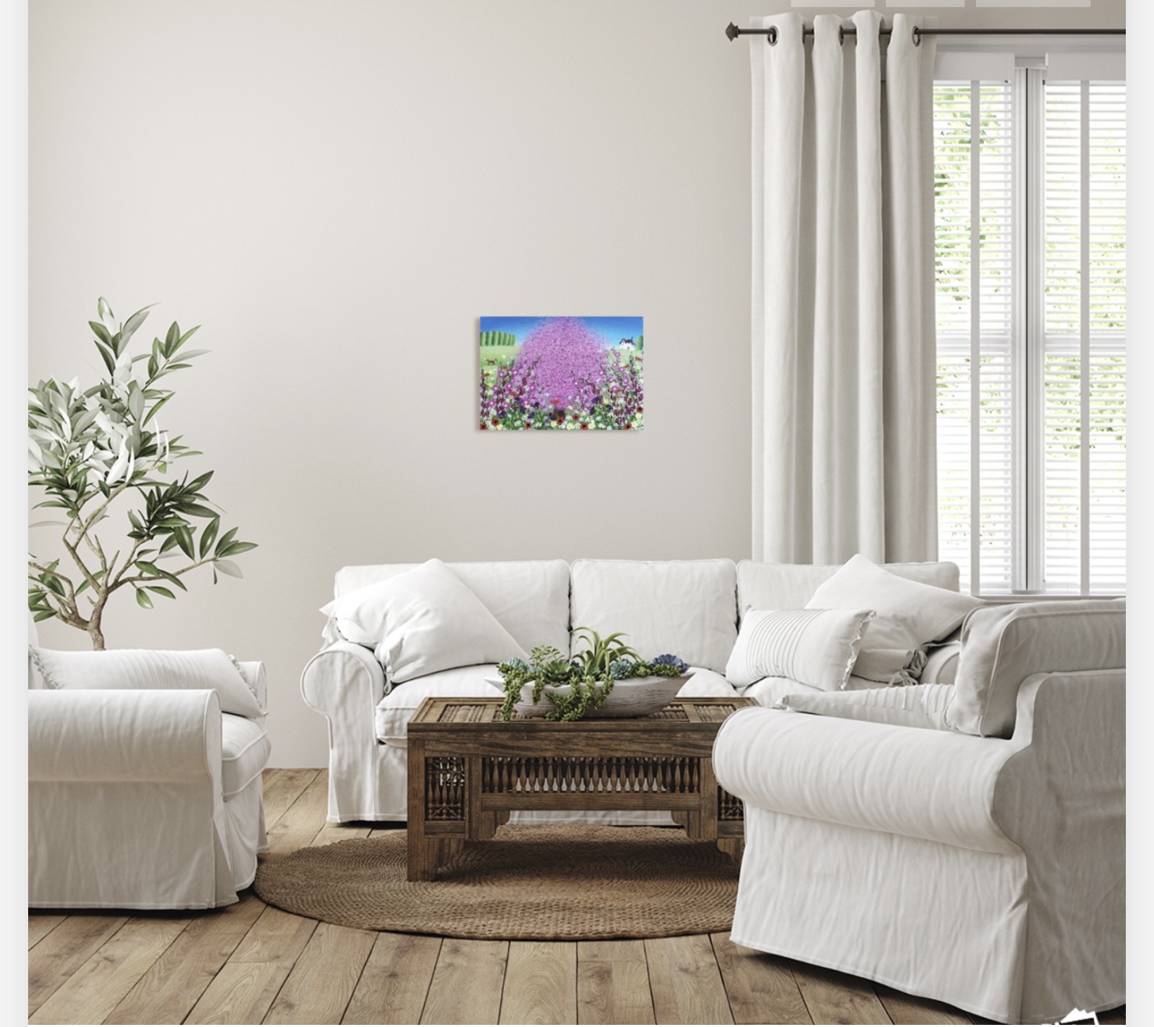 **New** Sweet Cherry Blossom original contemporary meadow flowers painting - Image 3