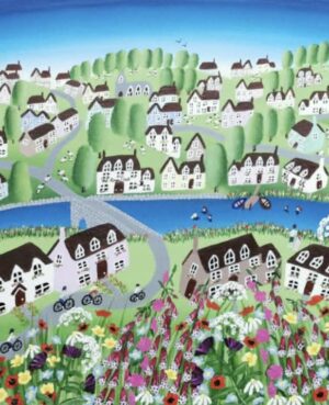 **New** A Summer Swim Summer River Swimming Painting – Cycling, Countryside & Joyful Outdoor Living