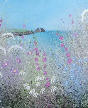 **New** Infinite Tranquility - Original Coastal landscape impressionist meadow flowers painting